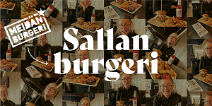 Meidän burgeri on Sallan vegaaninen ja srirachalla maustettu NoChickenburgeri!